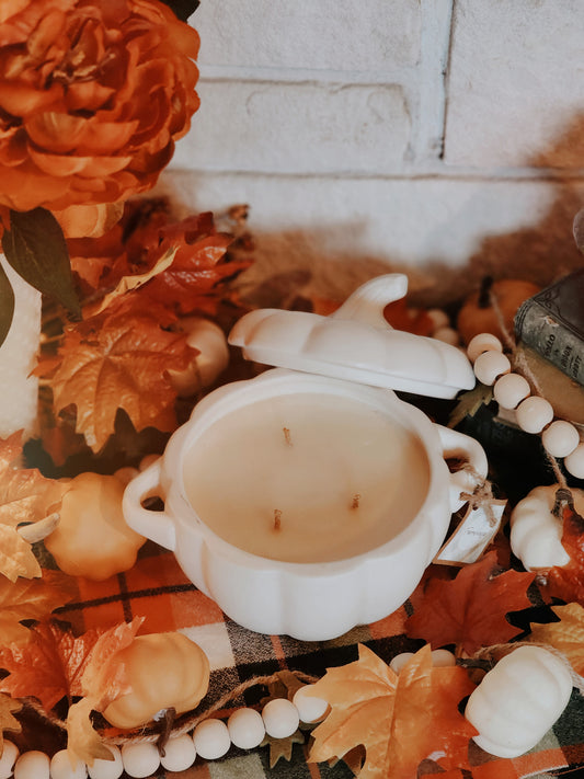 White Pumpkin Candle - Farmhouse