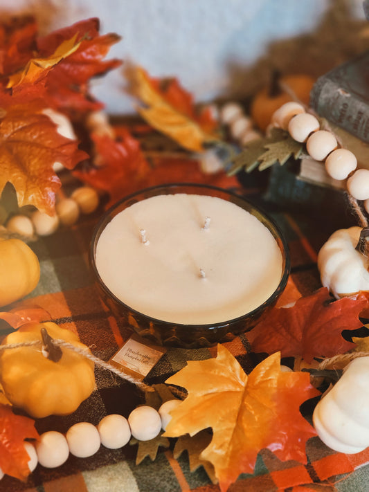 Vintage Amber Glass Candle - Marshmallow Pumpkin Latte
