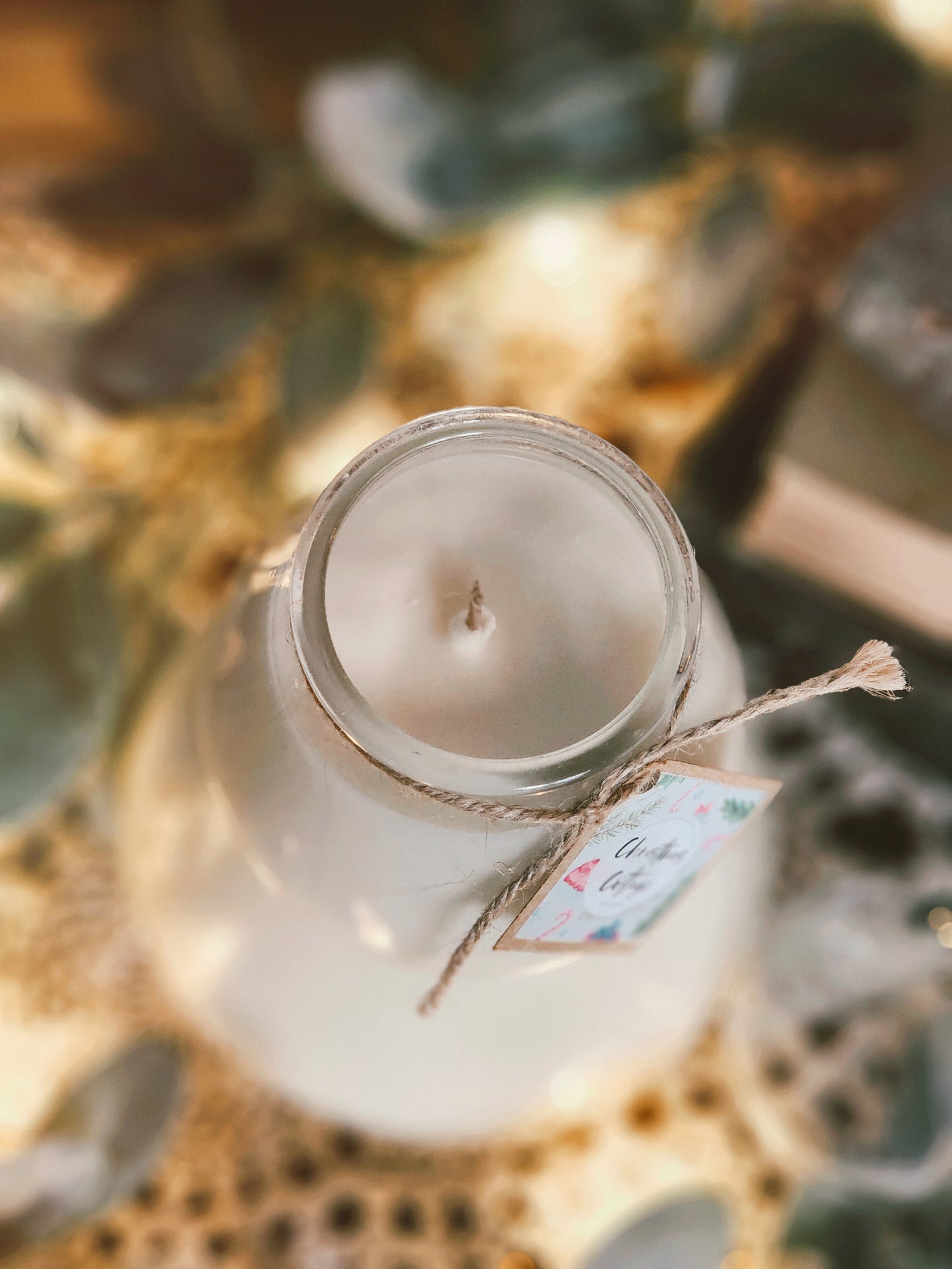 Glass Tree Candle - Christmas Cottage